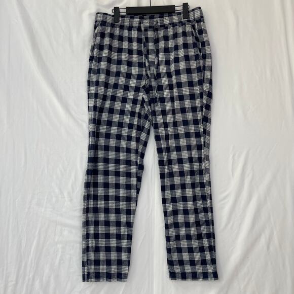 J. Crew Men's Pajama Pants Size Medium Blue Plaid Cotton Drawstring Pull On blue - Picture 6 of 6
